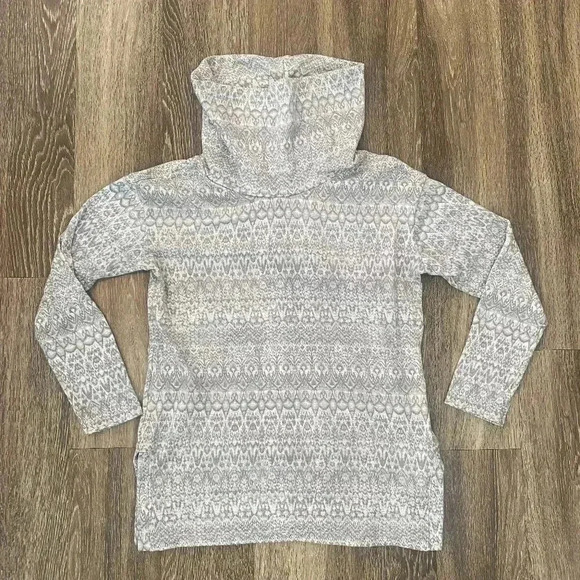 Womens St. John's Bay Active Grey Printed Turtleneck Sweater - S - Picture 1 of 6